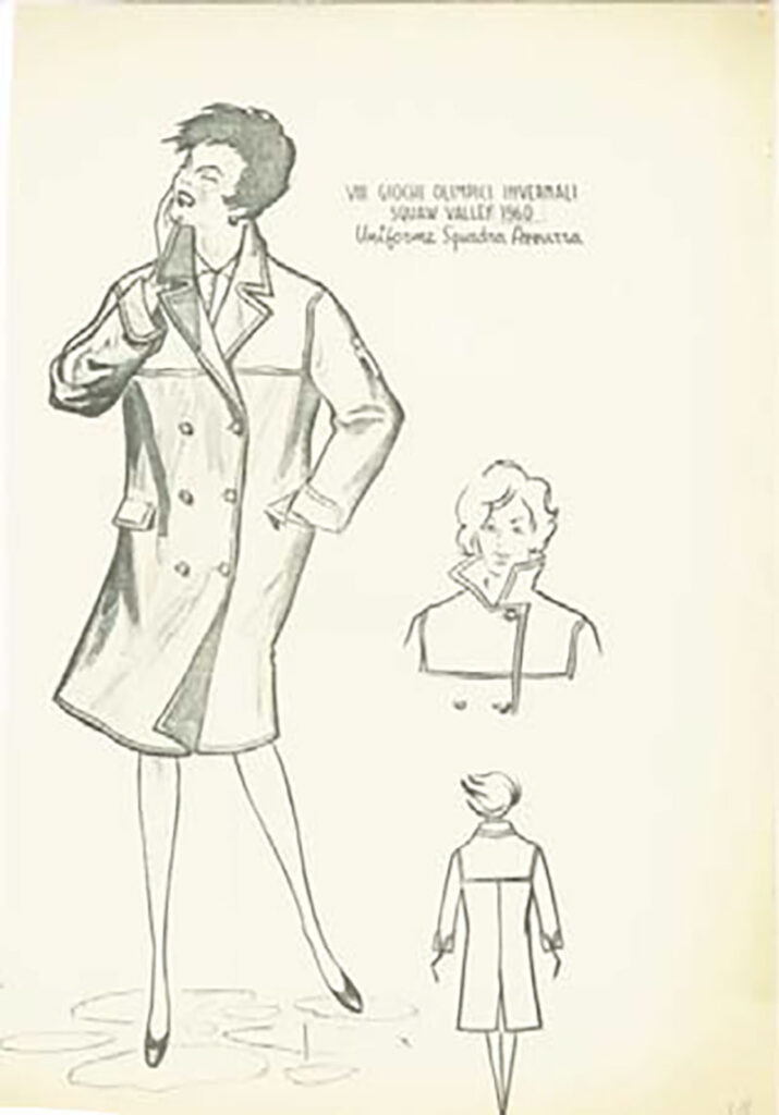 Bozzetto per l'abbigliamento delle Olimpiadi di SquawValley 1960